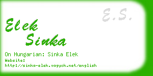 elek sinka business card